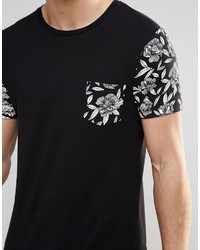 schwarzes bedrucktes T-Shirt mit einem Rundhalsausschnitt von Asos