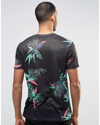 schwarzes bedrucktes T-Shirt mit einem Rundhalsausschnitt von Asos