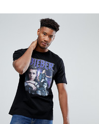 schwarzes bedrucktes T-Shirt mit einem Rundhalsausschnitt von ASOS DESIGN