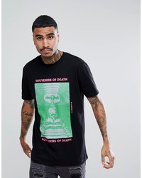 schwarzes bedrucktes T-Shirt mit einem Rundhalsausschnitt von ASOS DESIGN