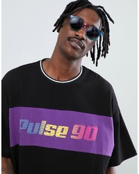 schwarzes bedrucktes T-Shirt mit einem Rundhalsausschnitt von ASOS DESIGN