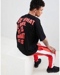 schwarzes bedrucktes T-Shirt mit einem Rundhalsausschnitt von ASOS DESIGN