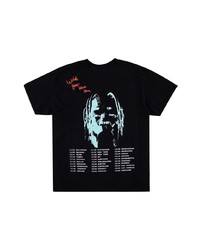 schwarzes bedrucktes T-Shirt mit einem Rundhalsausschnitt von Travis Scott Astroworld