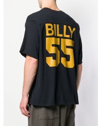 schwarzes bedrucktes T-Shirt mit einem Rundhalsausschnitt von Billy Los Angeles