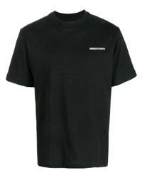 schwarzes bedrucktes T-Shirt mit einem Rundhalsausschnitt von Axel Arigato