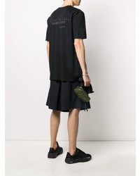 schwarzes bedrucktes T-Shirt mit einem Rundhalsausschnitt von Haider Ackermann