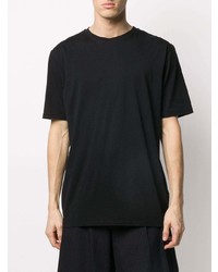 schwarzes bedrucktes T-Shirt mit einem Rundhalsausschnitt von Haider Ackermann