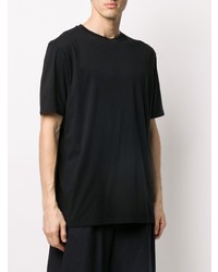 schwarzes bedrucktes T-Shirt mit einem Rundhalsausschnitt von Haider Ackermann