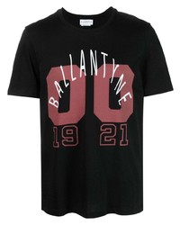 schwarzes bedrucktes T-Shirt mit einem Rundhalsausschnitt von Ballantyne