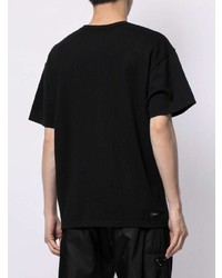 schwarzes bedrucktes T-Shirt mit einem Rundhalsausschnitt von Sophnet.