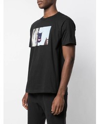 schwarzes bedrucktes T-Shirt mit einem Rundhalsausschnitt von Supreme