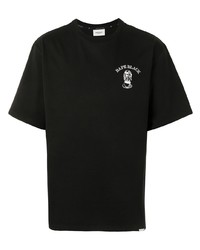 schwarzes bedrucktes T-Shirt mit einem Rundhalsausschnitt von BAPE BLACK *A BATHING APE®