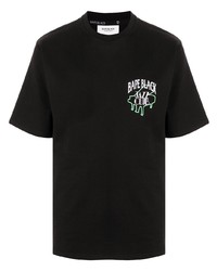 schwarzes bedrucktes T-Shirt mit einem Rundhalsausschnitt von BAPE BLACK *A BATHING APE®