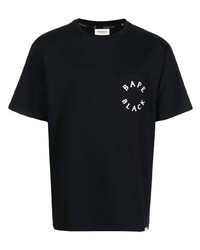 schwarzes bedrucktes T-Shirt mit einem Rundhalsausschnitt von BAPE BLACK *A BATHING APE®