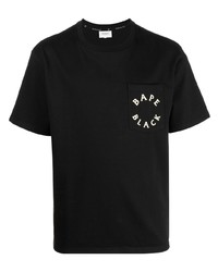 schwarzes bedrucktes T-Shirt mit einem Rundhalsausschnitt von BAPE BLACK *A BATHING APE®