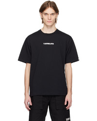 schwarzes bedrucktes T-Shirt mit einem Rundhalsausschnitt von BAPE