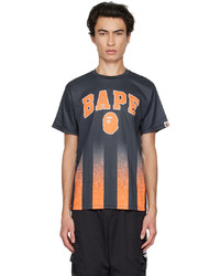 schwarzes bedrucktes T-Shirt mit einem Rundhalsausschnitt von BAPE