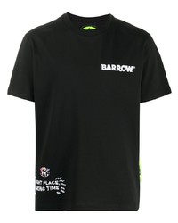 schwarzes bedrucktes T-Shirt mit einem Rundhalsausschnitt von BARROW