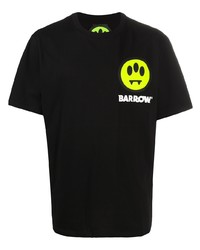 schwarzes bedrucktes T-Shirt mit einem Rundhalsausschnitt von BARROW