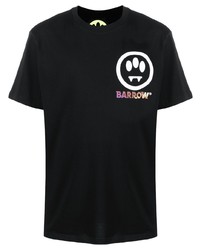 schwarzes bedrucktes T-Shirt mit einem Rundhalsausschnitt von BARROW