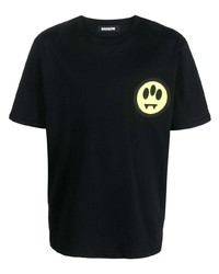 schwarzes bedrucktes T-Shirt mit einem Rundhalsausschnitt von BARROW