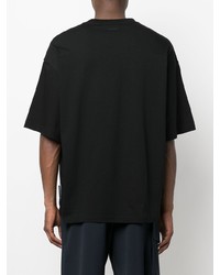 schwarzes bedrucktes T-Shirt mit einem Rundhalsausschnitt von Lanvin