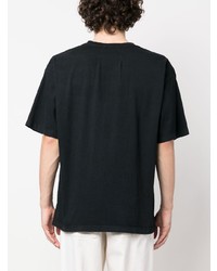 schwarzes bedrucktes T-Shirt mit einem Rundhalsausschnitt von Rhude