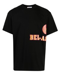 schwarzes bedrucktes T-Shirt mit einem Rundhalsausschnitt von BEL-AIR ATHLETICS