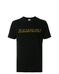 schwarzes bedrucktes T-Shirt mit einem Rundhalsausschnitt von Bellerose