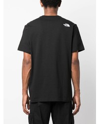 schwarzes bedrucktes T-Shirt mit einem Rundhalsausschnitt von The North Face