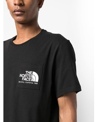 schwarzes bedrucktes T-Shirt mit einem Rundhalsausschnitt von The North Face