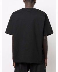 schwarzes bedrucktes T-Shirt mit einem Rundhalsausschnitt von Tom Wood