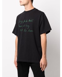 schwarzes bedrucktes T-Shirt mit einem Rundhalsausschnitt von Song For The Mute