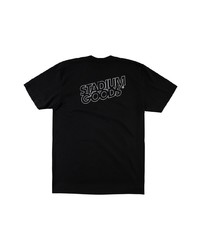 schwarzes bedrucktes T-Shirt mit einem Rundhalsausschnitt von Stadium Goods