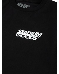 schwarzes bedrucktes T-Shirt mit einem Rundhalsausschnitt von Stadium Goods