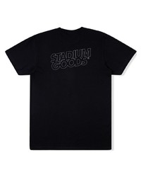 schwarzes bedrucktes T-Shirt mit einem Rundhalsausschnitt von Stadium Goods