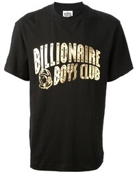 schwarzes bedrucktes T-Shirt mit einem Rundhalsausschnitt von Billionaire Boys Club