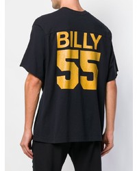 schwarzes bedrucktes T-Shirt mit einem Rundhalsausschnitt von Billy Los Angeles