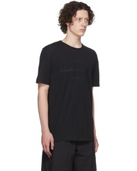 schwarzes bedrucktes T-Shirt mit einem Rundhalsausschnitt von Salvatore Ferragamo