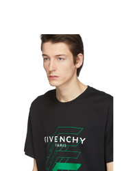 schwarzes bedrucktes T-Shirt mit einem Rundhalsausschnitt von Givenchy