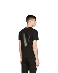 schwarzes bedrucktes T-Shirt mit einem Rundhalsausschnitt von Comme Des Garcons Play