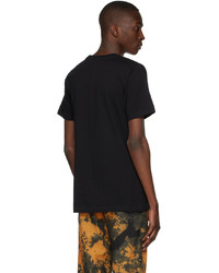 schwarzes bedrucktes T-Shirt mit einem Rundhalsausschnitt von Bloke
