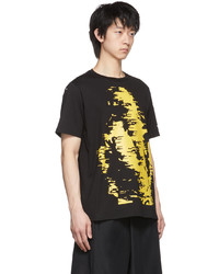 schwarzes bedrucktes T-Shirt mit einem Rundhalsausschnitt von TAKAHIROMIYASHITA TheSoloist.
