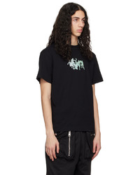 schwarzes bedrucktes T-Shirt mit einem Rundhalsausschnitt von JW Anderson