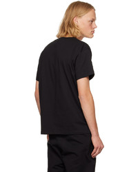 schwarzes bedrucktes T-Shirt mit einem Rundhalsausschnitt von Sky High Farm Workwear
