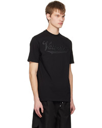 schwarzes bedrucktes T-Shirt mit einem Rundhalsausschnitt von Valentino