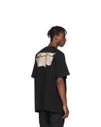 schwarzes bedrucktes T-Shirt mit einem Rundhalsausschnitt von Off-White