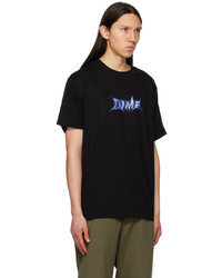 schwarzes bedrucktes T-Shirt mit einem Rundhalsausschnitt von Dime