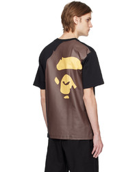 schwarzes bedrucktes T-Shirt mit einem Rundhalsausschnitt von BAPE