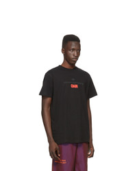 schwarzes bedrucktes T-Shirt mit einem Rundhalsausschnitt von Adidas Originals By Alexander Wang